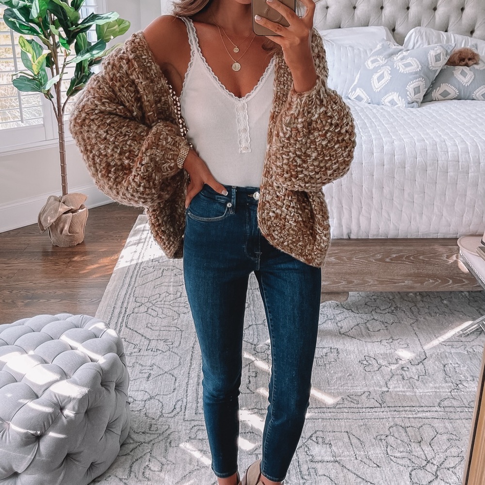 Blank NYC Marled Crop Open Front Cardigan